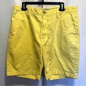 Nautica Classic Fit The Deck Shorts 35 Yellow Chino Shorts Boating Preppy Style